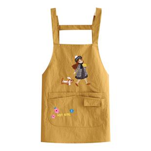 短款围裙厨房家用夏季薄款透气防泼水餐饮奶茶水果店洋气工作服女