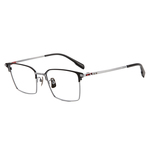 147MM大脸加宽纯钛复古设计师眉线半框变色近视眼镜可配度数男款