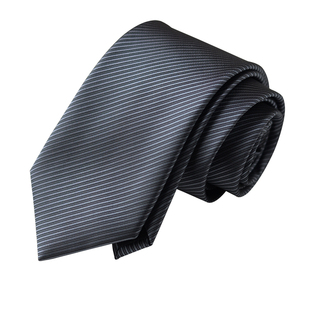 优雅灰色系领带高级感男士正装商务手打式工作上班条纹衬衫休闲潮