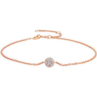 情人节TSL谢瑞麟闪耀的心18K金钻石手链镶嵌玫瑰金女64089