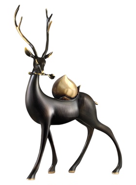 皇普森福禄寿桃办公室桌面装饰品客厅玄关书架电视柜轻奢高档摆件