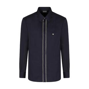 EMPORIO ARMANI/阿玛尼秋冬新款男士纯棉刺绣人夫感西装衬衫官方
