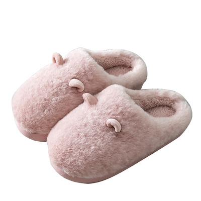 网红可爱毛毛绒包头防滑厚底拖鞋