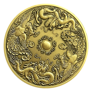 【龙凤呈祥】中式结婚回礼硬币创意礼品纪念章龙凤金币银币40mm