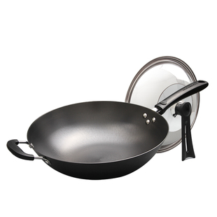 华邦华之健炒锅无涂层铁锅不锈传统炒锅不易粘燃气灶老式家用锅具