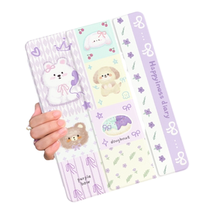 紫色动物适用于ipad10保护套air6/4/3平板壳2025苹果第九代13英寸10代mini6三折硅胶ipadpro11/12.9寸笔槽5女