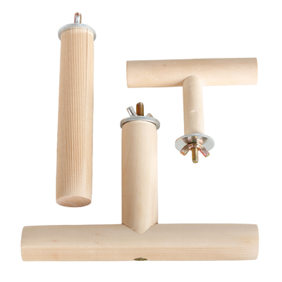 鹦鹉T型实木站杆鸟站架笼内装饰