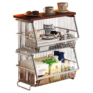 环图桌面零食收纳筐家用客厅茶几杂物储物盒网红移动置物架小推车