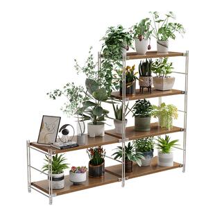 花架置物架日式落地式多层花架子客厅阳台室内花盆架组合展示架子