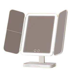 easehold折叠放大桌面化妆镜梳妆台随身便携led带灯高清颜值镜子
