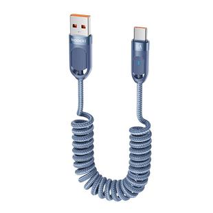 Carplay数据线弹簧type-c伸缩适用华为苹果15手机iPhone16Promax车载USB充电螺旋线车用丰田大众汽车便携编织