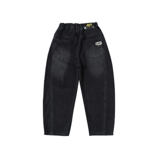 童装男童春秋牛仔裤春季2026新款儿童中大童男孩宽松弯刀宽松长裤