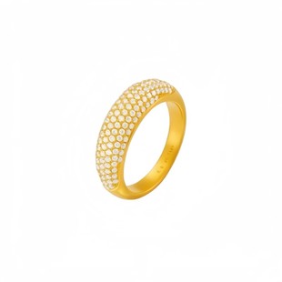 水贝金店同款繁星戒指金包银满天星蔷薇三排钻素圈食指戒指送女友