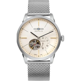 Zeppelin齐博林德国手表男钢带商务腕表镂空自动机械表新年礼物