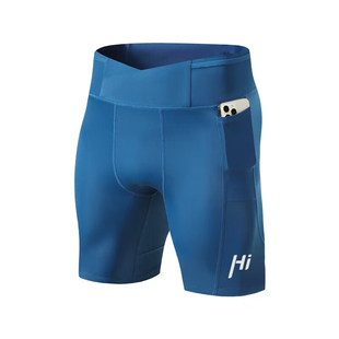 跑步支撑压缩裤男紧身五分裤高腰吸湿速干专业马拉松长跑运动短裤