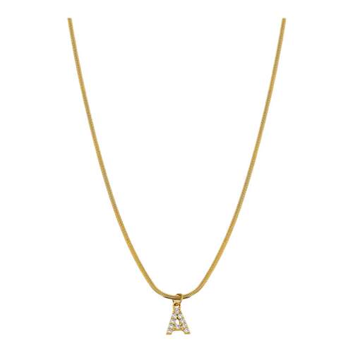 neckontheline镶钻字母项链欧美ins风简约百搭短款颈链细蛇骨链
