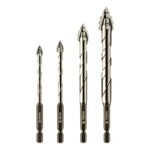 瓷砖打孔钻头四刃锯齿偏心干打混凝土陶瓷玻璃大理石不锈钢电钻头