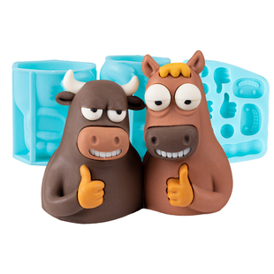 小马硅胶模具牛马巧克力蛋糕慕斯甜品卡通可爱烘焙食品级定制磨具