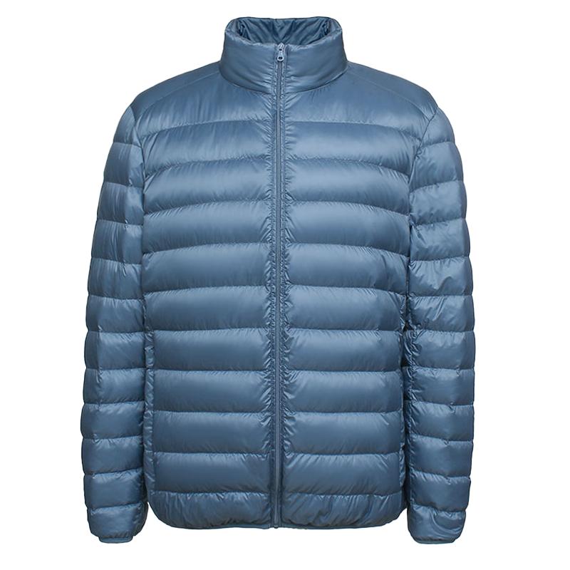 鸭鸭2025年新款秋冬轻薄羽绒服男款上衣休闲时尚立领轻便薄款外套