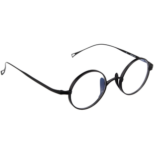 本万年龟纯钛眼镜框手工古铜色圆框复古文艺小脸超轻近视框kmn99