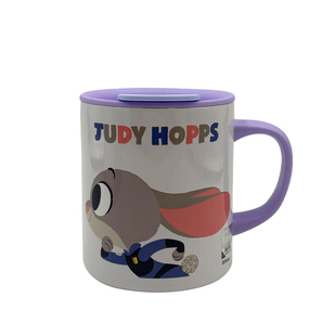 疯狂动物城朱迪尼克保温杯儿童女生高颜值新款马克杯带盖手柄水杯