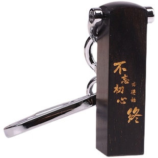 黑檀木钥匙扣印章挂件名字定制姓名电话个性纪念品挂饰随身带ins