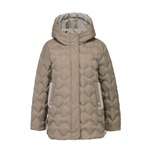 25冬季新款羽绒服女常规款连帽压胶白鸭绒加厚休闲潮流显瘦外套