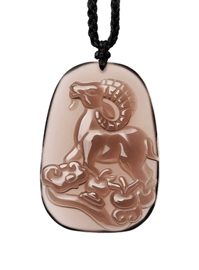 【已祝福】冰种黑曜石生肖羊吊坠