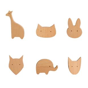 可爱挂钩免钉贴强力胶打孔实木质玄关门后ins儿童房收纳固定厨房