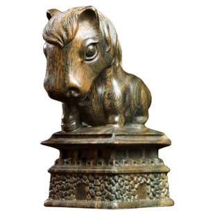 绿檀木雕刻马到成功生肖马摆件峥嵘马随身把玩工位解压神器手把件