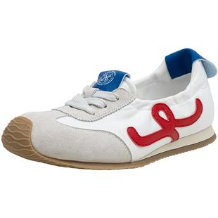 百思图2025秋新款真皮歪头芭蕾德训鞋舒适运动鞋女休闲鞋X1519CA5