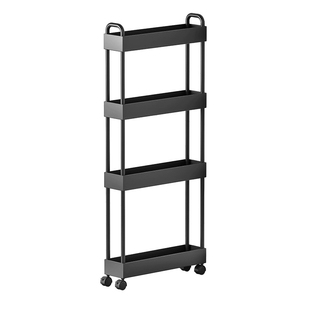 碳钢夹缝收纳置物架多层落地厨房收纳超窄10cm卫生间厕所整理柜子