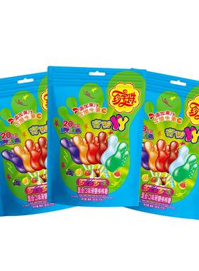 珍宝珠奇胜丫丫棒棒糖60支汽水混合水果味硬糖小脚丫儿童零食糖果
