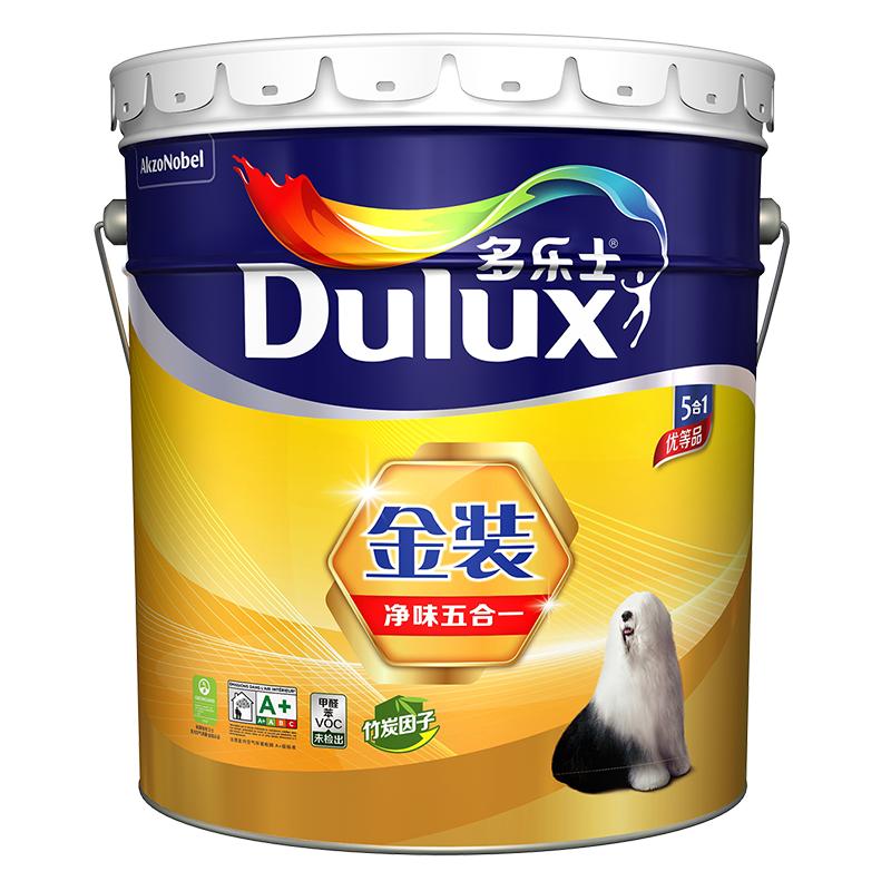 多乐士乳胶漆油漆涂料室内家用自刷墙面漆环保白色金装净味五合一