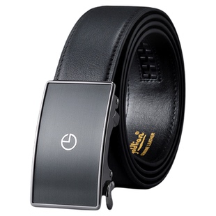 金利来2024新款皮具男士磨砂内穿式自动扣腰带头层牛皮商务皮带男