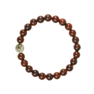 喜木水手链天然绿发晶水晶手串男女款小叶紫檀木质五行补水木属性