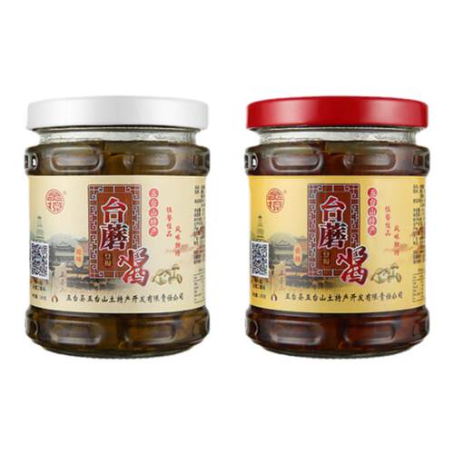 山西五台山特产灵境台蘑酱原味香辣香菇蘑菇台磨拌饭下面165g瓶装
