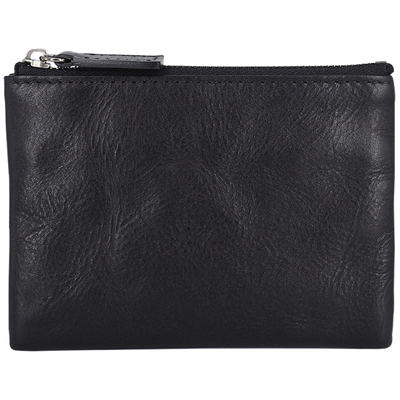 真皮头层牛皮零钱袋男皱褶钱袋迷你拉链包女薄简约卡包硬币收纳包