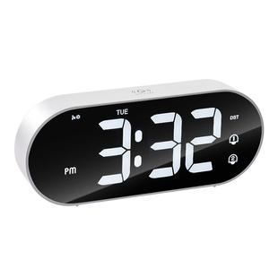 德国闹钟桌面静音座钟创意数字迷你儿童学生客厅家用时尚电子台钟