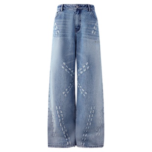 BJHG不计后果牛仔裤男款2025新款冬季街头水洗休闲直筒宽松长裤女