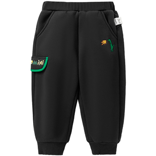 MQDmini儿童秋冬季卫裤男童加绒长裤运动裤宝宝加厚冬装保暖裤子