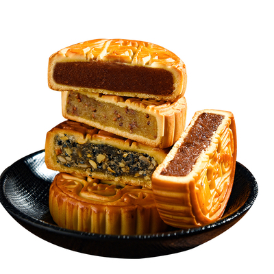 老五仁月饼传统广式五仁散装老式中秋月饼黑芝麻豆沙多口味