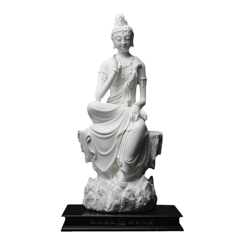 素茗《静思观音》中国白瓷艺术品