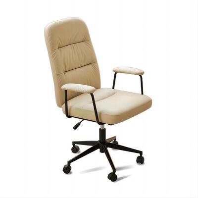 顾家家居纳帕皮奶油风电脑椅