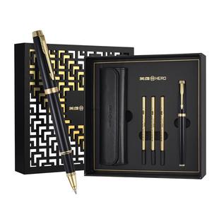 英雄签字笔高端私人定制logo木质国风礼盒笔袋套装商务男士高档办公金属宝珠签名水笔女士用高颜值送礼物刻字