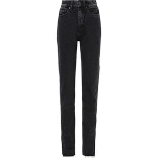 【折扣】Ksubi女现代流行高腰窄腿黑色牛仔裤