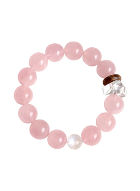 天然粉水晶手串马粉手链