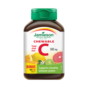 jamieson健美生进口维生素C柑橘味维他命vc咀嚼片vitamin c成人