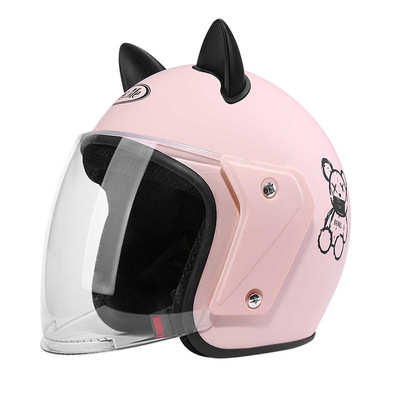 2025新款电动车头盔男女士冬季保暖电瓶车安全帽半盔四季通用可爱