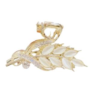 黄金麦穗小发夹2024新款猫眼石抓夹女精致前额刘海发卡后脑勺头饰